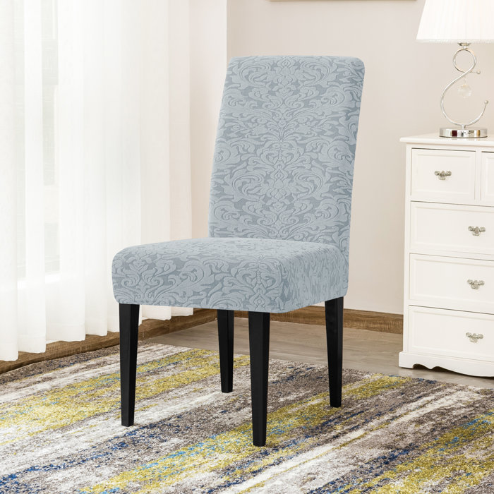 House of Hampton® Stretch Damask Box Cushion Dining Chair Slipcover